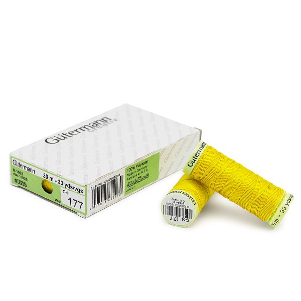 Нитки отделочные Gutermann Top Stitch 30 (30 метров), 5 кат. | 177 ярко-желтый