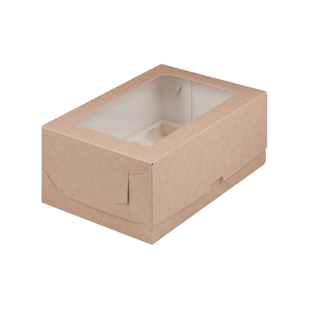 Коробка на 6 капкейк КРАФТ