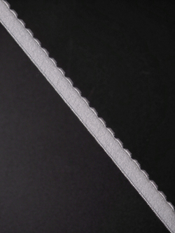 Резинка бельевая ажурная белый ширина 8 мм с учётом фестона Lauma (Латвия)