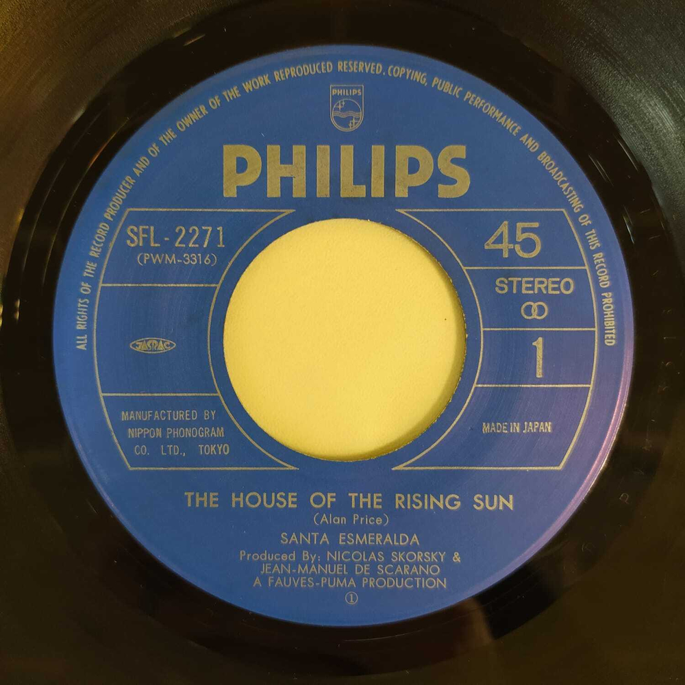 Santa Esmeralda - The House Of The Rising Sun / Nothing Else Matters (Япония 1978г.) 7", 45 RPM, Single