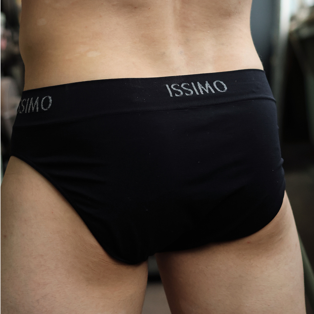 Мужские трусы слипы черные бесшовные ISSIMO SLIP 210