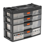 Органайзер для хранения с выдвижными лотками 310х150х260мм, 4 секции, пластик Stels