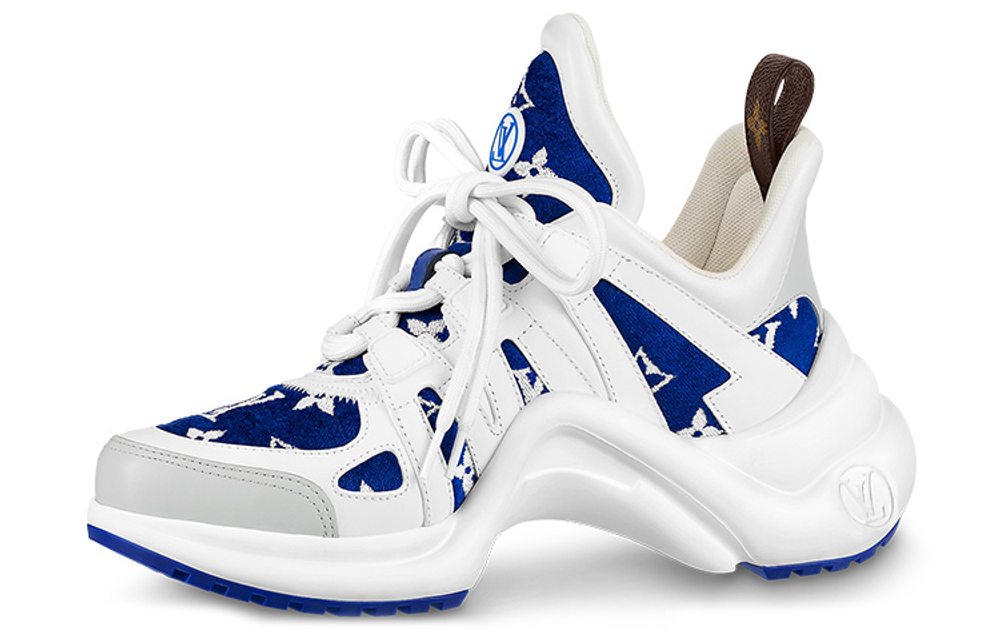 LOUIS VUITTON Lv Archlight Sneakers "White With Blue Monogram" Women"s