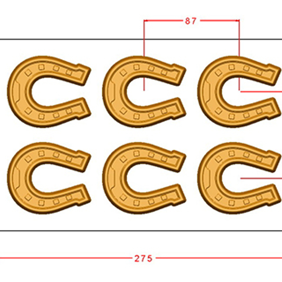 1036 | Форма для шоколадных конфет "Подкова большая" (275*175 мм)