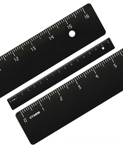 Линейка 16см черная (Стамм )