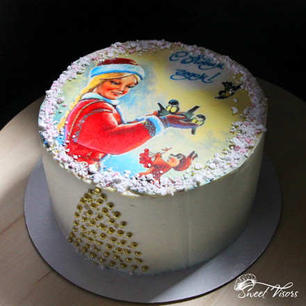 "Новогодняя открытка снегурочка" (декор)