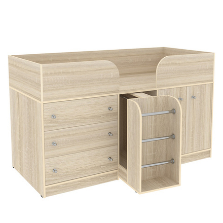 Кровать-чердак КарИВи Малыш 4 Дуб Сонома Дуб Сонома