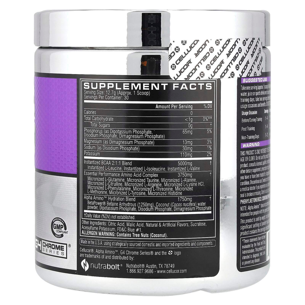 C4 / Cellucor, Alpha Amino, BCAA для улучшения результатов, льдисто-голубая вспышка, 381 г (13,4 унции)