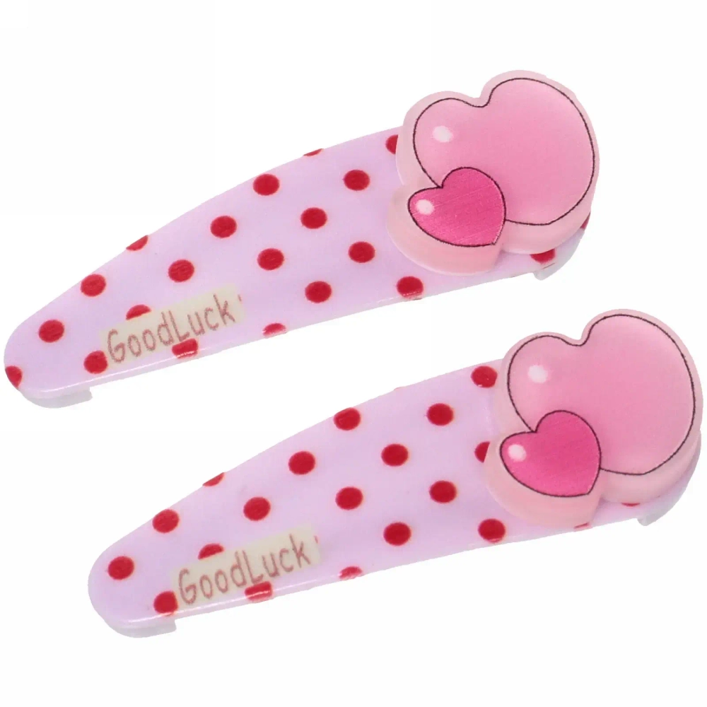 Зажимы для волос детские 2шт «Happy smile», сердечко, микс 4 цвета, 5*2см