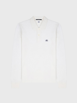 Поло с длинным рукавом C.P. Company Stretch Piquet Gauze White