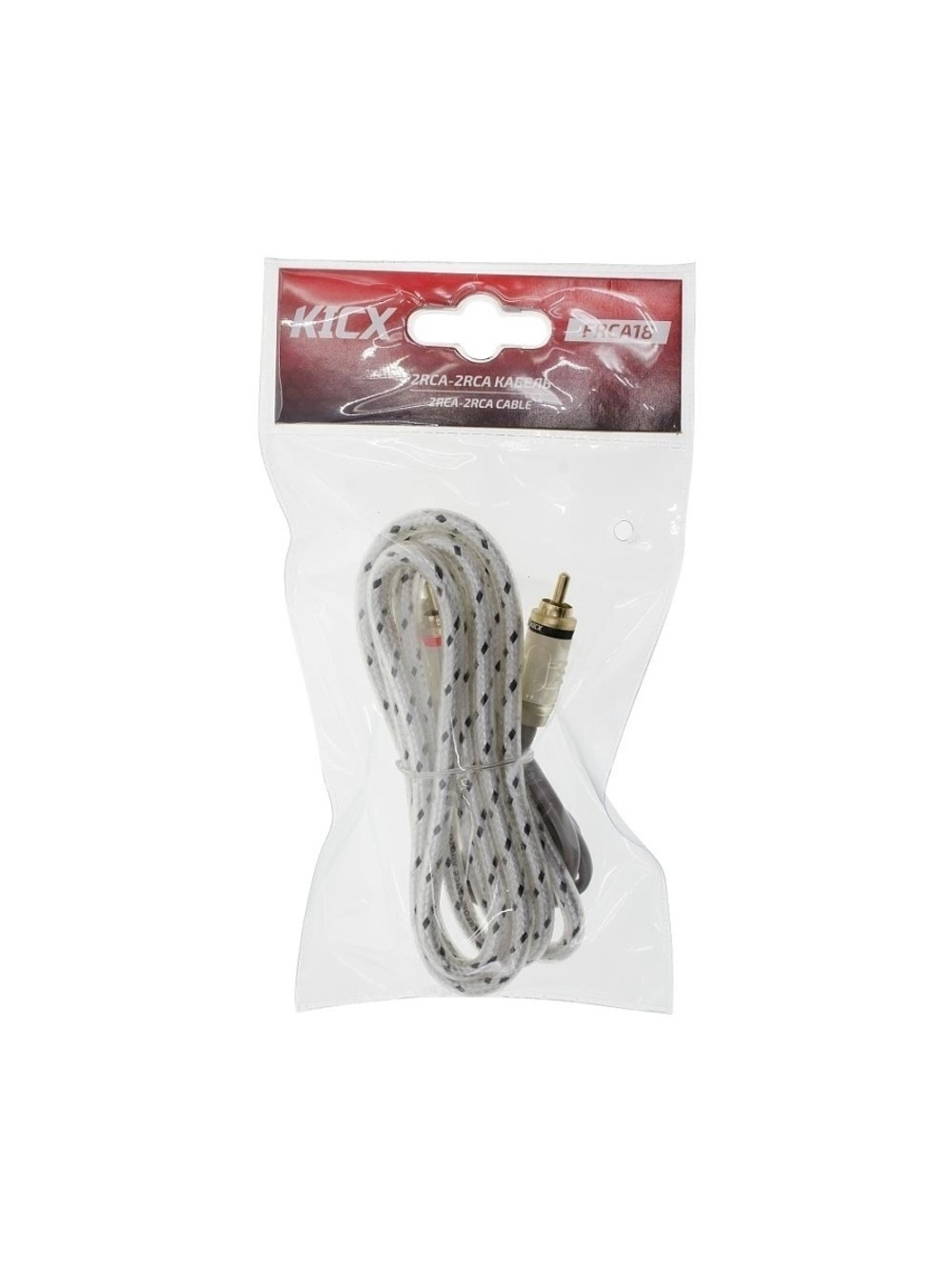 Межблочный кабель Kicx FRCA18 2RCA-2RCA; 1,8 метра