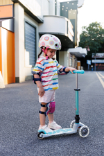 Самокат Mini Micro Deluxe Orion LED складной, голубой