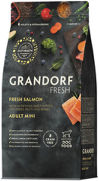 Grandorf Fresh 1кг Holistic Mini Salmon&Sweet Potato Сухой корм для собак малых пород, свежее филе лосося с бататом