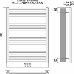 Полотенцесушитель Royal Thermo Stato П17 500х1200 черный
