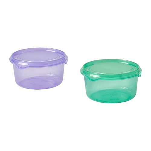 ПРУТА PRUTA Набор контейнеров 0,3 л, сиреневый/зеленый