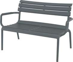 Диван пластиковый двухместный Paris Lounge темно-серый