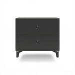 Тумба прикроватная на ножках с ящиками ROYAL 5303 эко (Черный-Черный-р.черная)