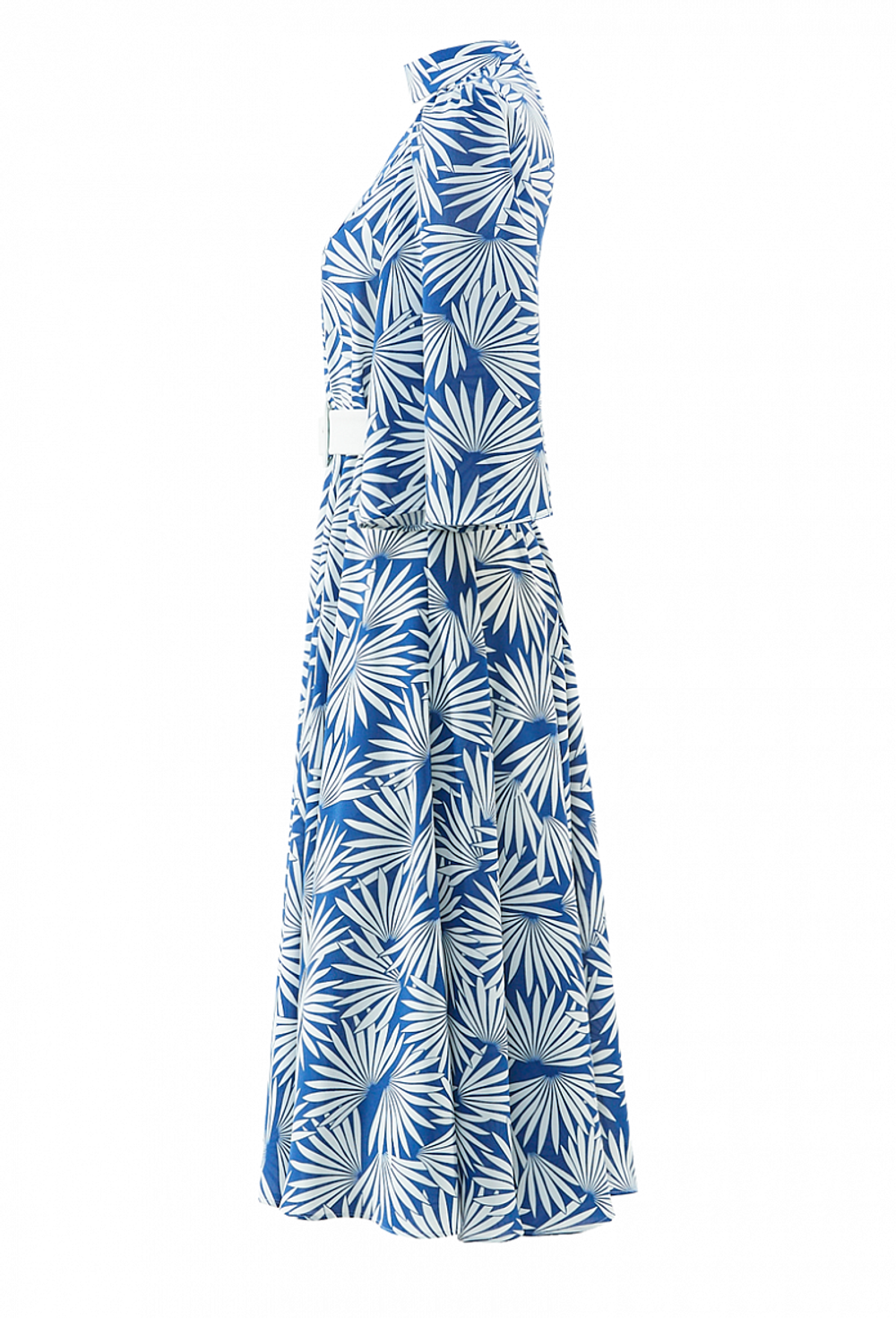 Платье до колена с поясом и с широким рукавом 30-02-20 SS