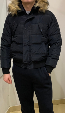 Стильная мужская короткая куртка-парка на синтепоне