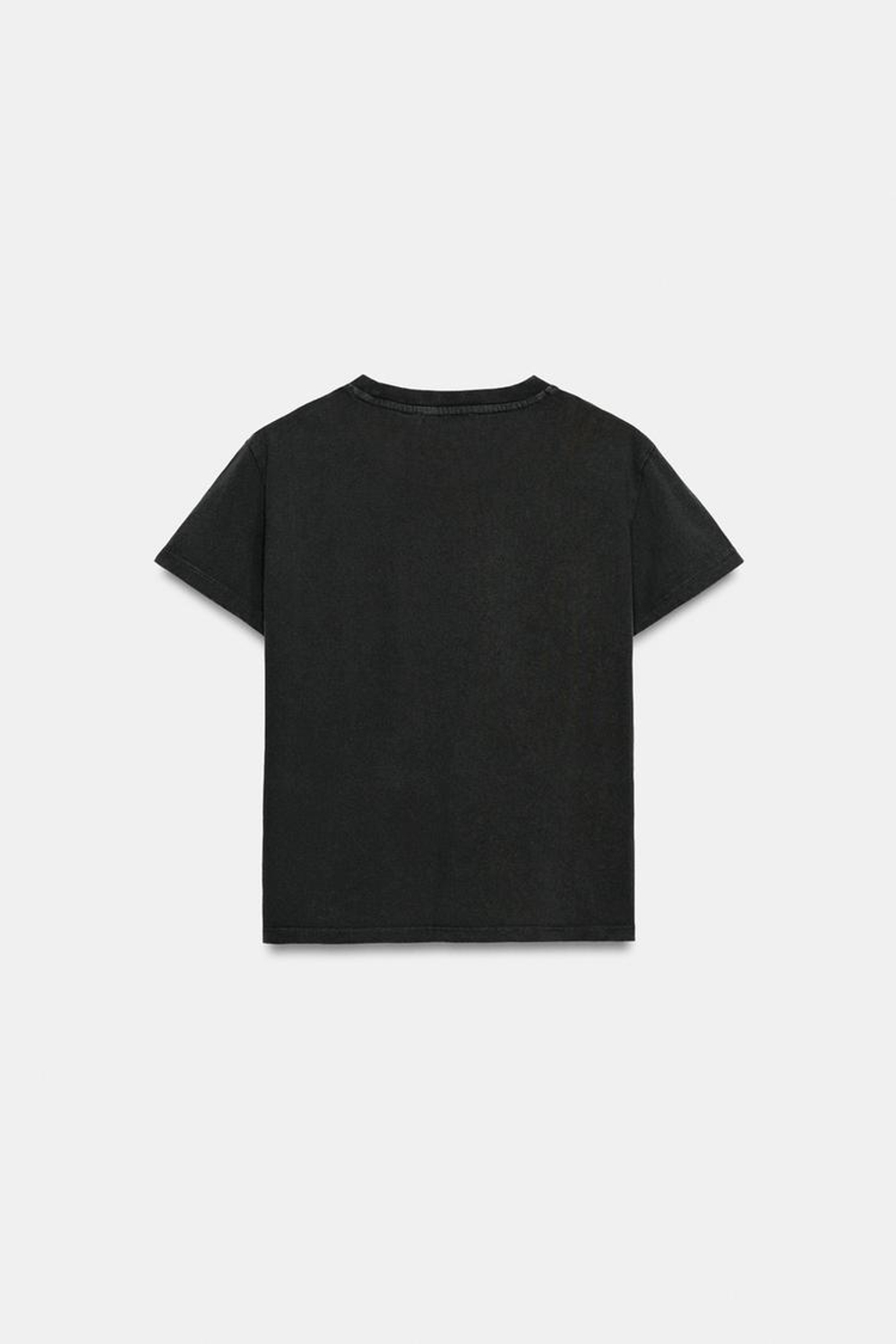 ZARA ФУТБОЛКА С ЭФФЕКТОМ ПОТЕРТОСТИ И КАРМАНОМ, АНТРАЦИТОВО-СЕРЫЙ