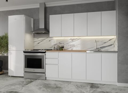 Кухонный гарнитур 2м модульный Белый,200х215 см Мори ДСВ Мебель