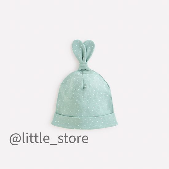 Шапочка однослойная "Домик в лесу" горошки на пыльной мяте