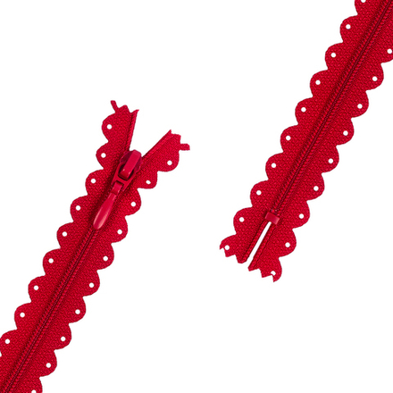 Молния декор. "GAMMA"  Premium, 20 см неразъёмная, №159 красный