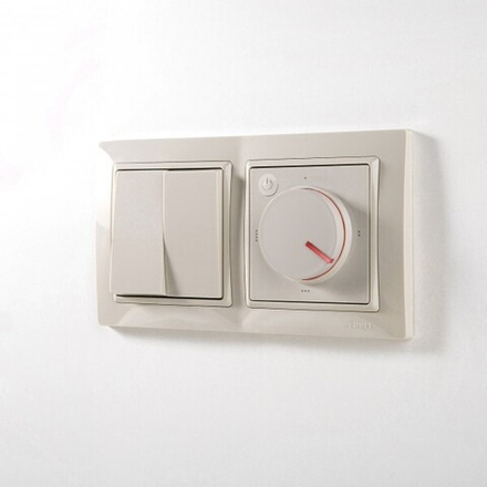 Выключатель двухклавишный (слоновая кость)