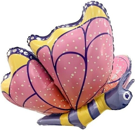 Шар (30""/76 см) Фигура, 3D Бабочка, Розовый, 1 шт. З14