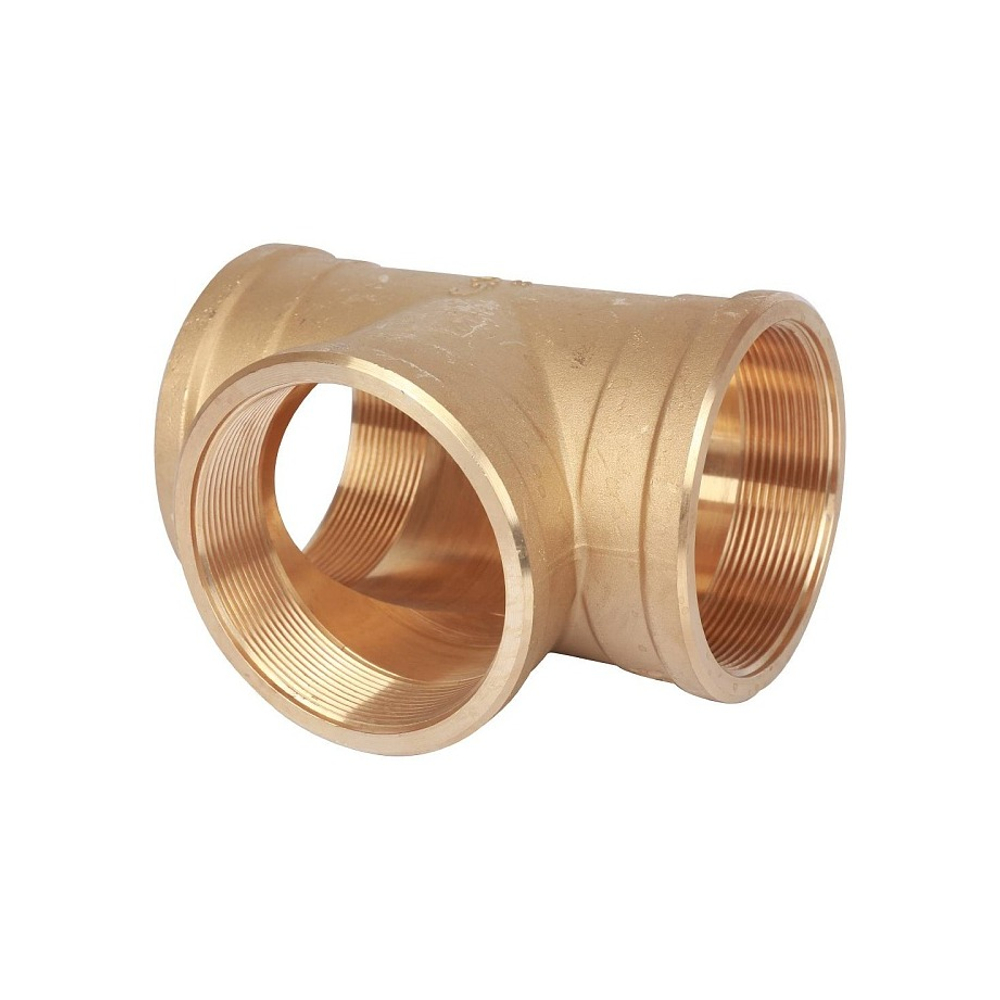 Тройник с внутренней резьбой STOUT SFT 0019 - 3" (для стальных труб, латунь без покрытия)