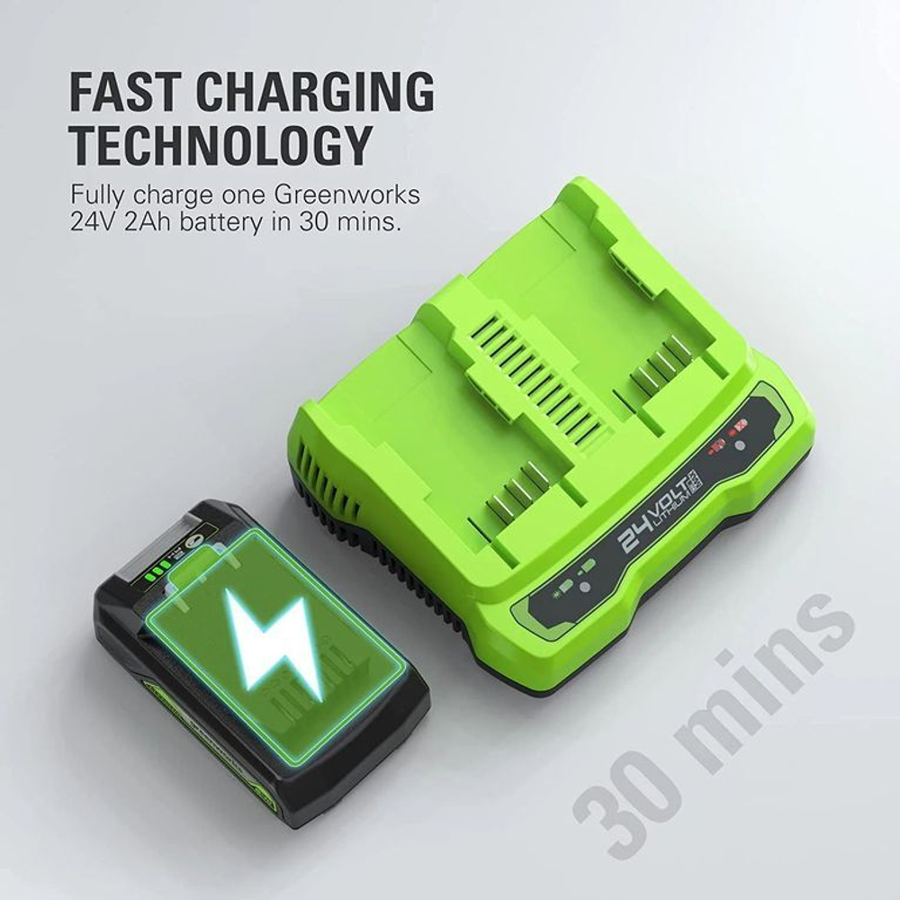 Зарядное устройство Greenworks 24В на 2 аккумулятора 2931907