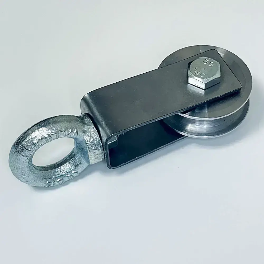 Такелажный блок ф60 для подъема грузов до 315 кг BLOK-60 шкив-ролик с подшипником и канавкой 15 мм, с рым-болтом