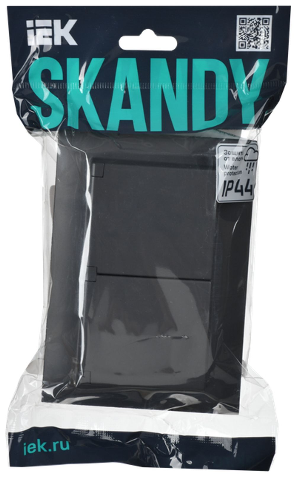 SKANDY Розетка 2-местная и крышкой 16А в сборе IP44 SK-R12T титан IEK