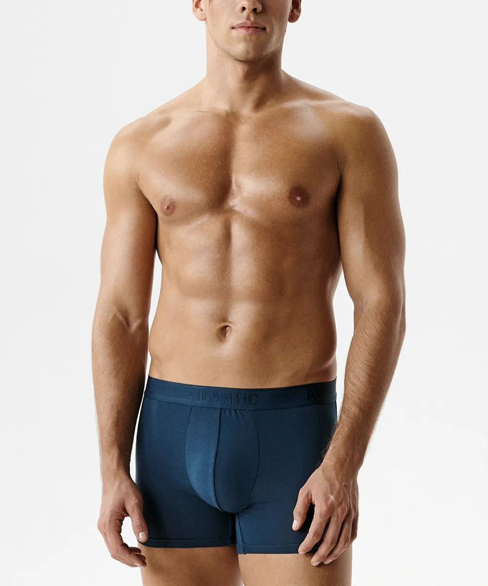 Мужские трусы шорты Atlantic, 1 шт. в уп., микромодал, сине - зеленые, MH-1204