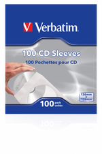 Конверты Verbatim 100 CD Sleeves для оптических дисков, бумажные, 100 шт