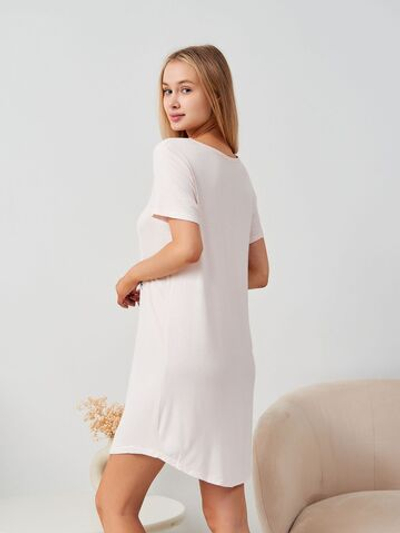 Нежная домашняя сорочка с принтом (Размер: M) (Цвет: пудровый)