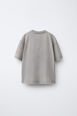 ZARA ФУТБОЛКА С ПРИНТОМ LADY GAGA ©, СВЕТЛО-СЕРЫЙ