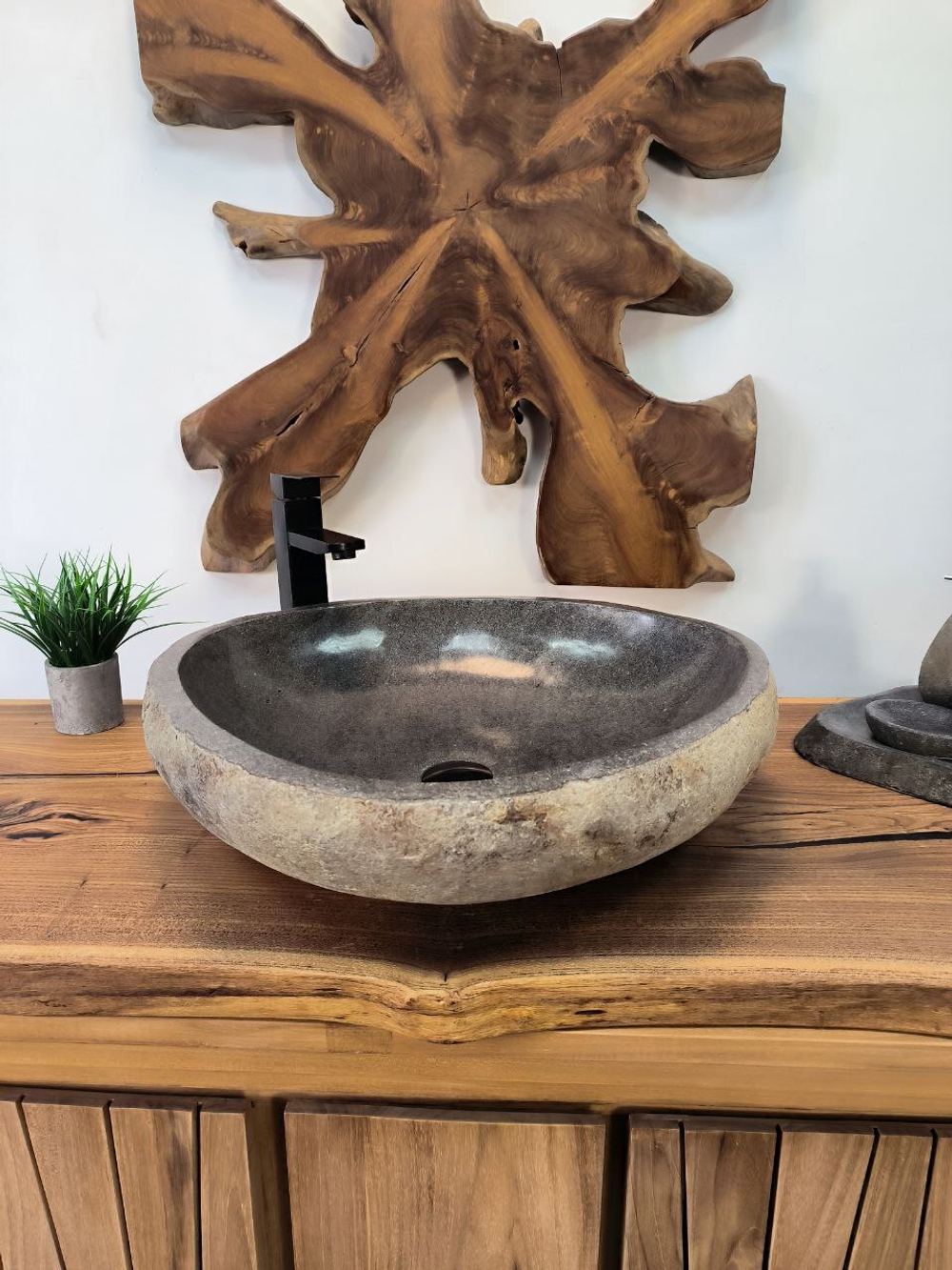 Раковина из речного камня RS-65843 56х53х15 из натурального камня