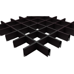 Подвесной потолок Грильято черный матовый ячейка 100х100 мм. h40 мм. b10 мм. Cesal Стандарт