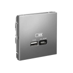 ARTGALLERY USB РОЗЕТКА A + тип-C 45Вт высокоскор.заряд. QC, PD, механизм, СТАЛЬ