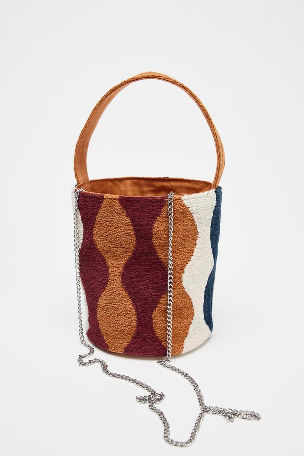 ZARA НЕБОЛЬШАЯ ЦИЛИНДРИЧЕСКАЯ СУМКА-МЕШОК, РАЗНОЦВЕТНЫЙ