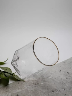 Набор шестигранных бокалов, 550мл, золотая кайма, 2 шт.