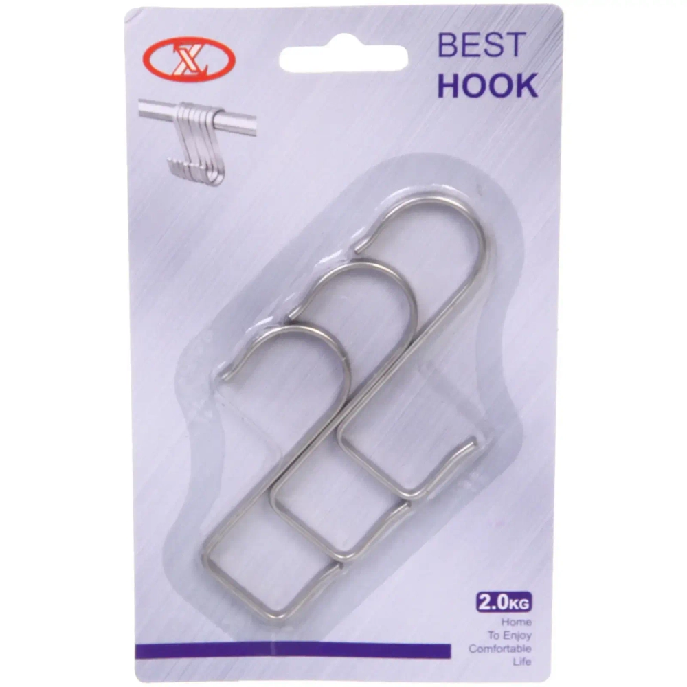 Крючки металлические в наборе 2шт S - формы «VOSTOKDOM», нагрузка 2кг