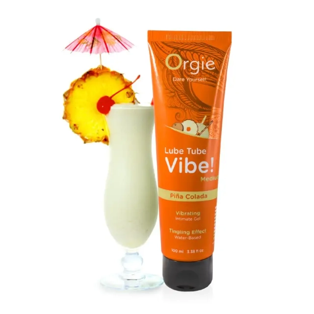 Гель-лубрикант с эффектом вибрации Lube Tube Vibe Medium Pina Colada - 100 мл.