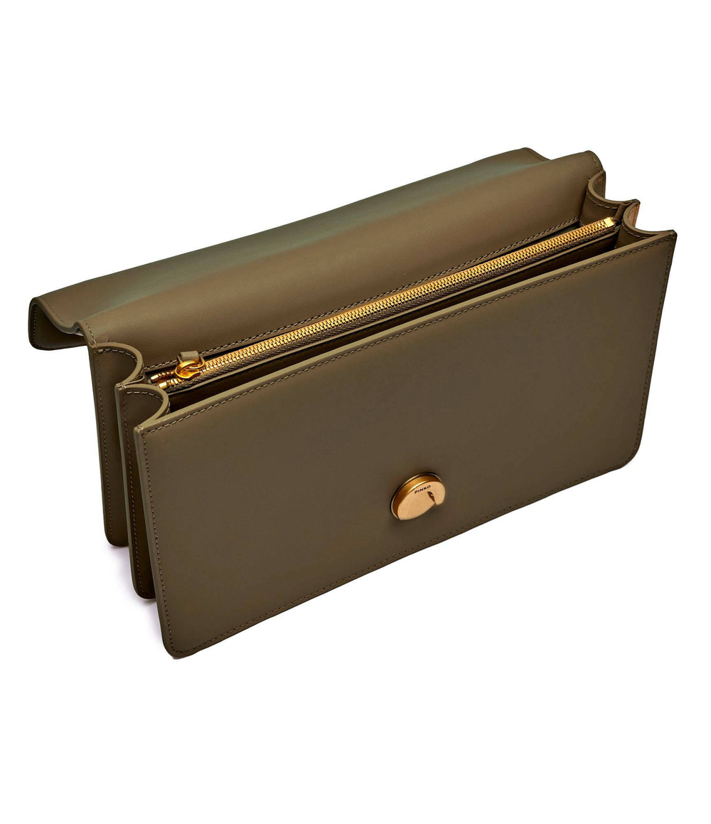 Кожаная сумка-мессенджер love one classic Pinko - оливковый(100053 A0F1)