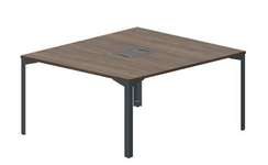 Составной стол на 2 рабочих места 138х156,6х75см (2 металлических  аутлета)