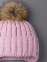 Шапка детская зимняя вязаная с помпоном