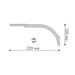 Карниз потолочный WT22 (225х105х2000мм) NMC