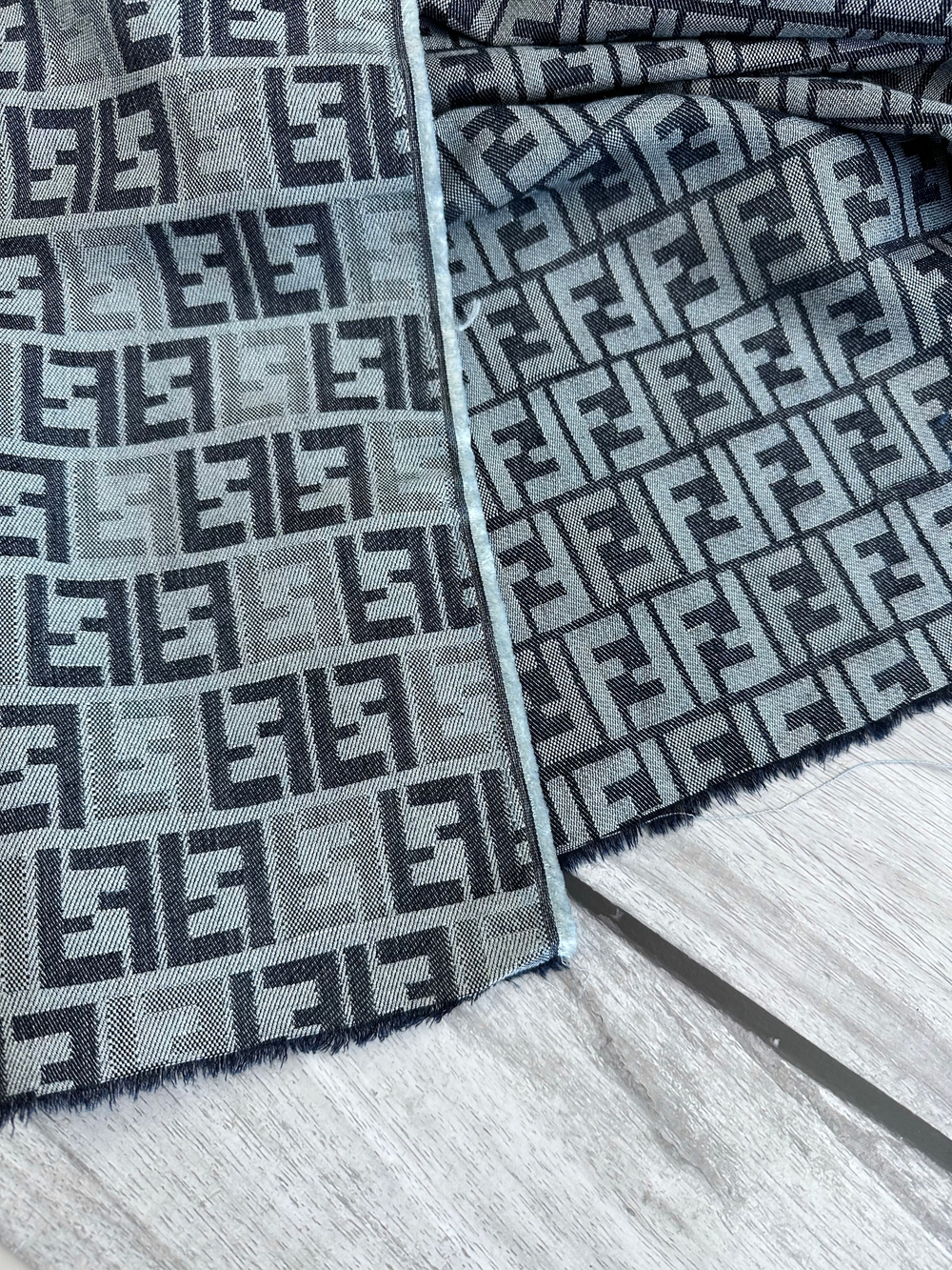Джинсовая ткань Fendi с логотипом, серый, Италия