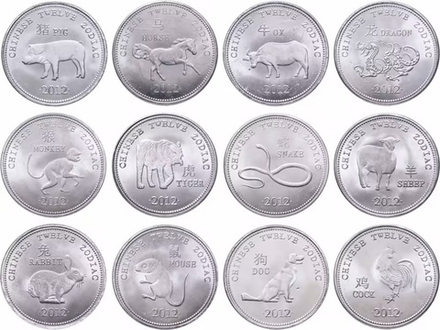 Сомалиленд 2012 Китайский гороскоп- 12 монет UNC
